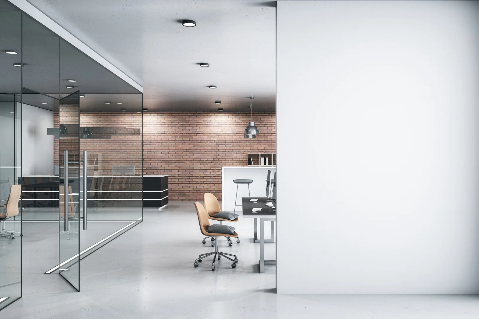 Contemporary office interior with stylish office renovations